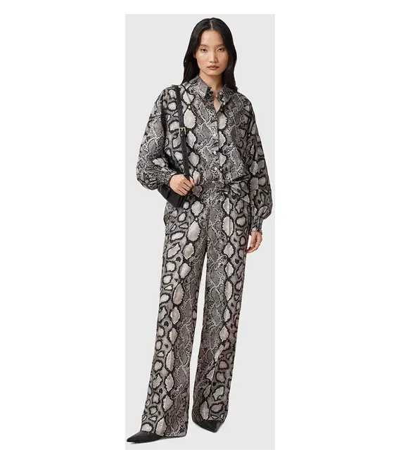 Παντελόνι AllSaints CHARLI χρώμα: πολύχρωμο, W024TC