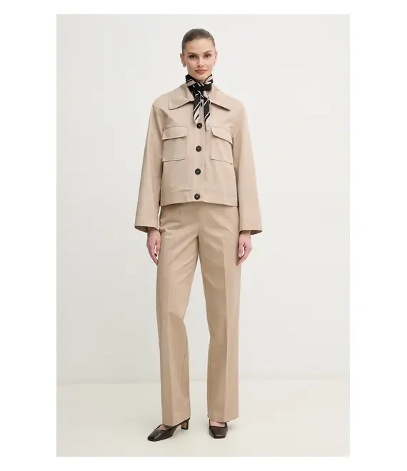 Βαμβακερό παντελόνι Pedro del Hierro χρώμα: μπεζ, 7609757