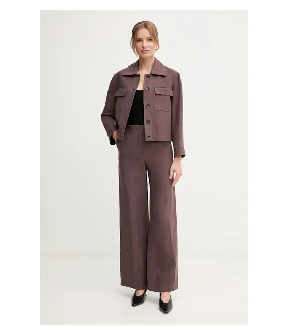 Παντελόνι με λινό μείγμα Pedro del Hierro χρώμα: καφέ, 7609762