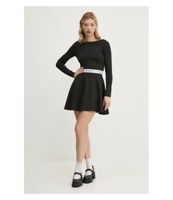 Φόρεμα Tommy Jeans χρώμα: μαύρο, DW0DW19465