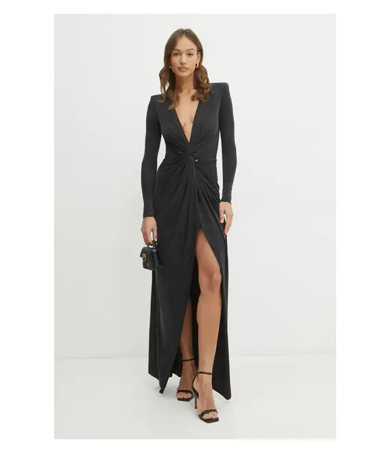Φόρεμα Elisabetta Franchi χρώμα: μαύρο, ABR2451E2