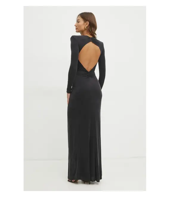 Φόρεμα Elisabetta Franchi χρώμα: μαύρο, ABR2451E2