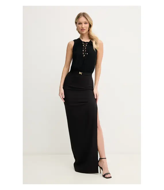 Φόρεμα Elisabetta Franchi χρώμα: μαύρο, ABR3851E2