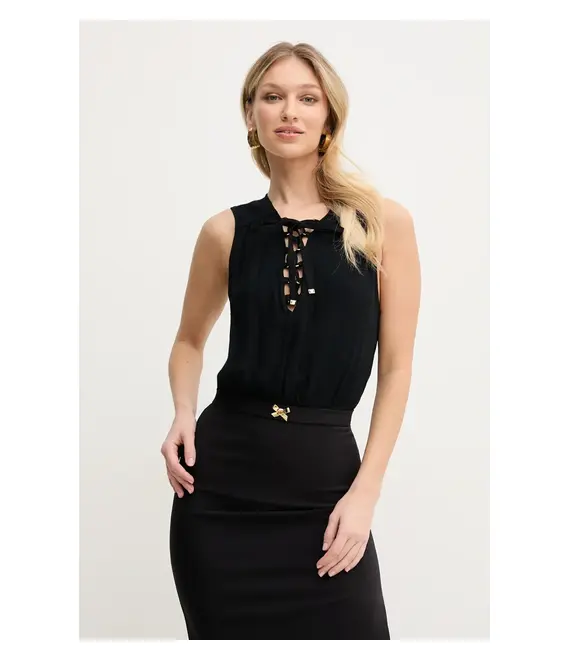 Φόρεμα Elisabetta Franchi χρώμα: μαύρο, ABR3851E2