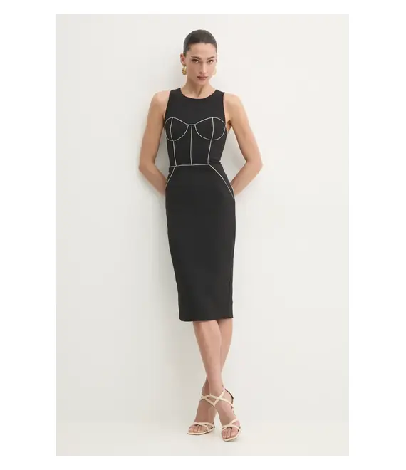 Φόρεμα Elisabetta Franchi χρώμα: μαύρο, AB72451E2