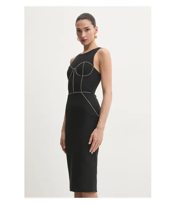 Φόρεμα Elisabetta Franchi χρώμα: μαύρο, AB72451E2