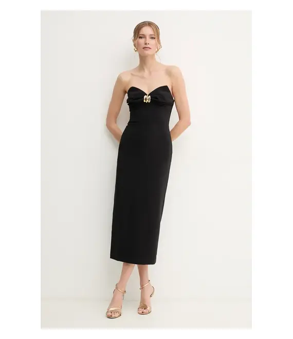 Φόρεμα Elisabetta Franchi χρώμα: μαύρο, AB76951E2