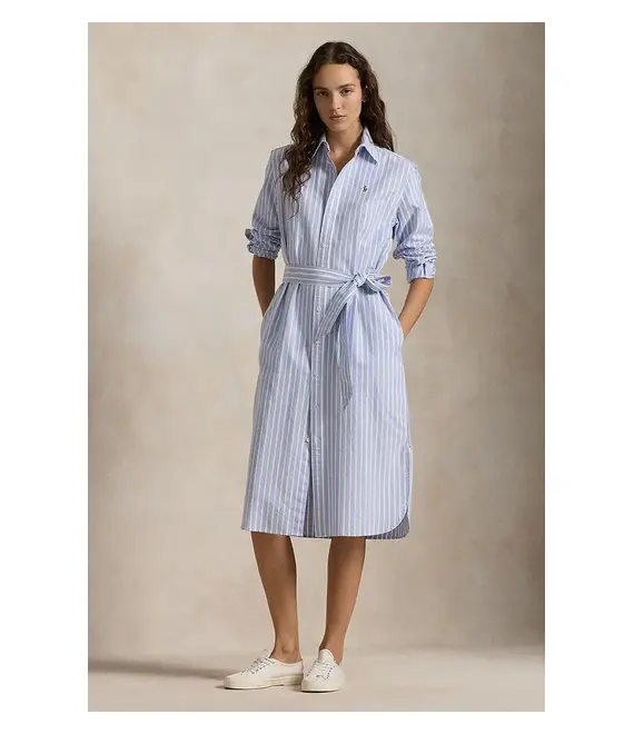 Βαμβακερό φόρεμα Polo Ralph Lauren χρώμα: μπλε, 211959901