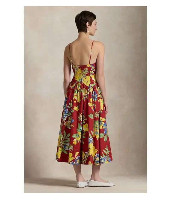 Βαμβακερό φόρεμα Polo Ralph Lauren χρώμα: πολύχρωμο, 211959920