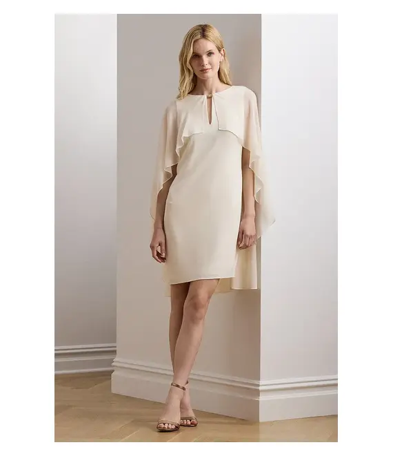 Φόρεμα Lauren Ralph Lauren χρώμα: μπεζ, 253957566