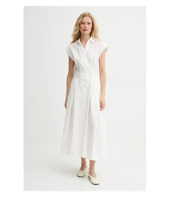 Βαμβακερό φόρεμα A.P.C. robe athena χρώμα: άσπρο, COEVD.F35149
