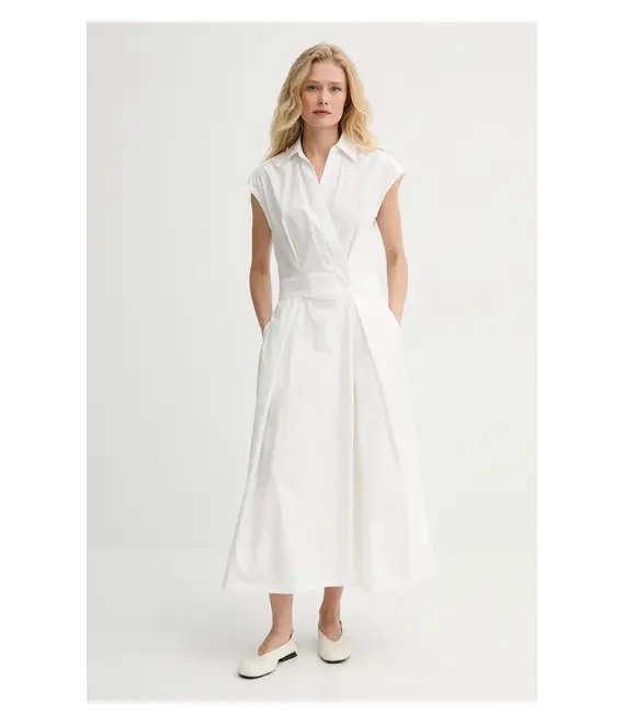 Βαμβακερό φόρεμα A.P.C. robe athena χρώμα: άσπρο, COEVD.F35149