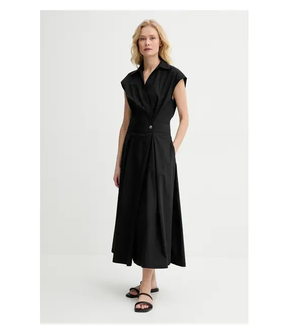 Βαμβακερό φόρεμα A.P.C. robe athena χρώμα: μαύρο, COEVD.F35149