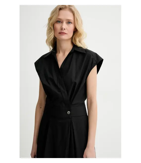 Βαμβακερό φόρεμα A.P.C. robe athena χρώμα: μαύρο, COEVD.F35149