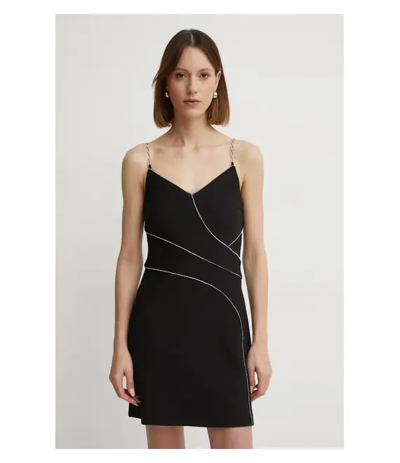 Φόρεμα Guess CARRIE χρώμα: μαύρο, W5RK52 KCML0