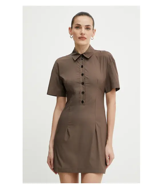 Φόρεμα Patrizia Pepe χρώμα: καφέ, 2A2899 A570