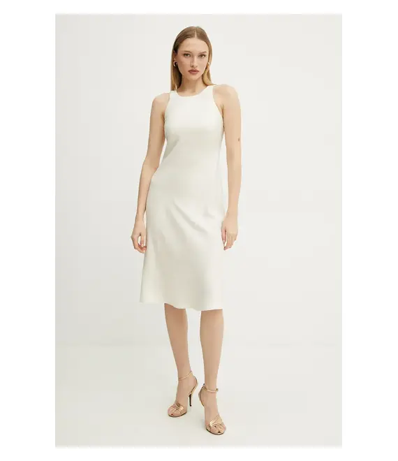 Φόρεμα Patrizia Pepe χρώμα: μπεζ, 2A2868 A052