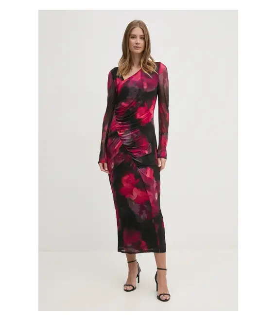 Φόρεμα Dkny χρώμα: ροζ, DD4KU42A