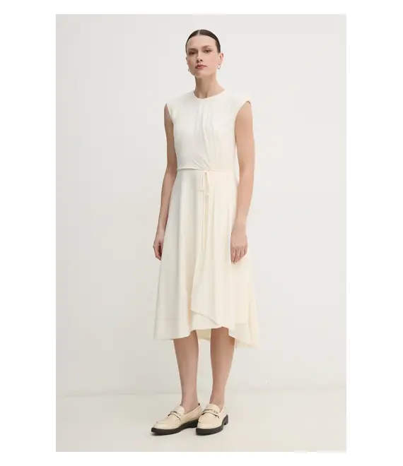 Φόρεμα Dkny χρώμα: μπεζ, DD4KC366