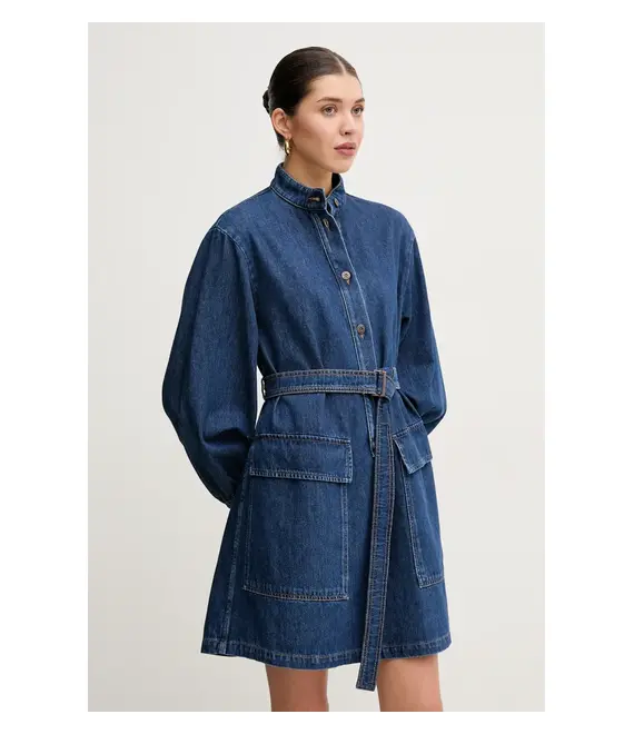 Φόρεμα τζιν Weekend Max Mara χρώμα: ναυτικό μπλε, 2515221021600