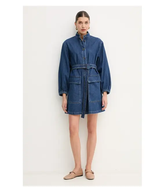 Φόρεμα τζιν Weekend Max Mara χρώμα: ναυτικό μπλε, 2515221021600