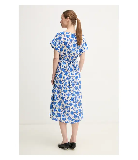 Μεταξωτό φόρεμα Weekend Max Mara χρώμα: μπλε, 2515221092600