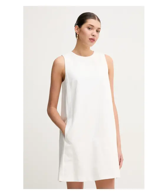 Φόρεμα από λινό μείγμα Weekend Max Mara χρώμα: μπεζ, 2515221102600