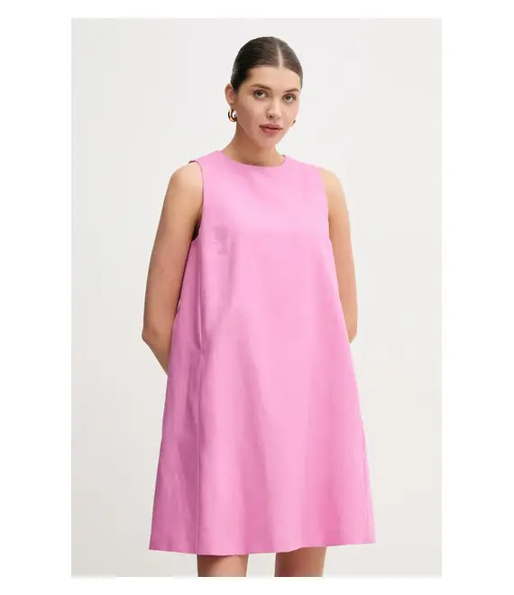 Φόρεμα από λινό μείγμα Weekend Max Mara χρώμα: μοβ, 2515221102600