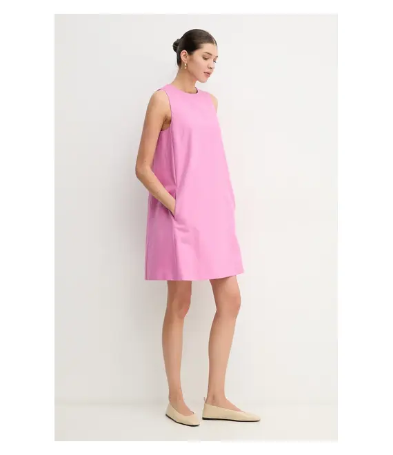 Φόρεμα από λινό μείγμα Weekend Max Mara χρώμα: μοβ, 2515221102600