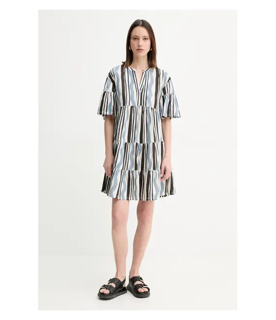 Βαμβακερό φόρεμα Weekend Max Mara χρώμα: μπεζ, 2515621072600