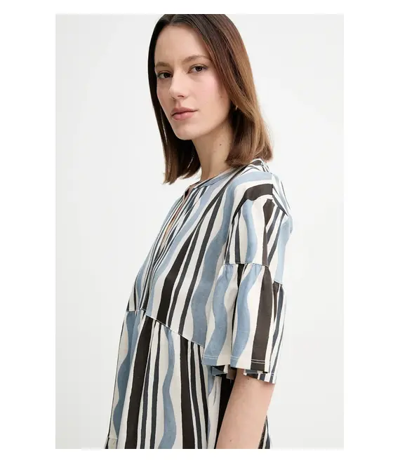Βαμβακερό φόρεμα Weekend Max Mara χρώμα: μπεζ, 2515621072600