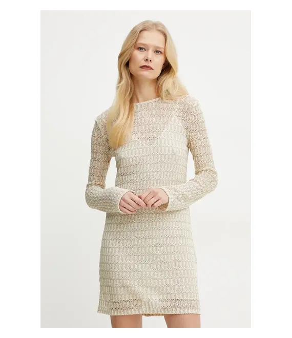 Φόρεμα Missoni χρώμα: μπεζ, DS25SG1M.BR010R