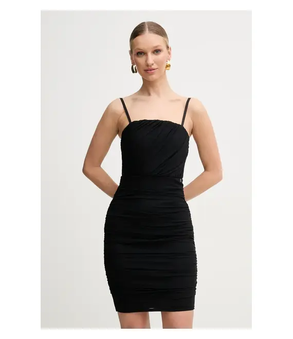 Φόρεμα Guess CINTHIA χρώμα: μαύρο, W5GK0D KBAH2