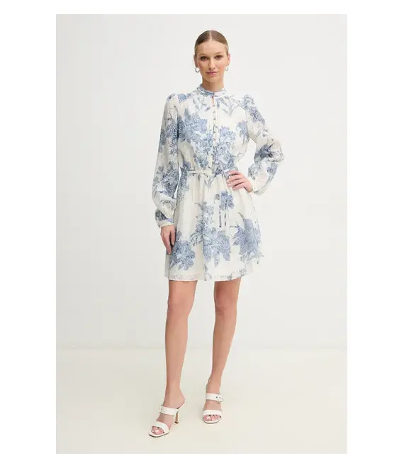 Φόρεμα Guess ADLAIDE χρώμα: μπεζ, W5GK07 WH4K2