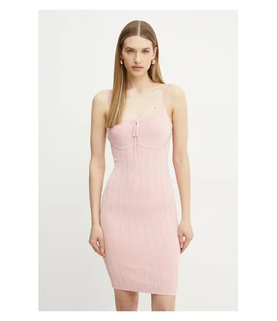 Φόρεμα Guess REINA χρώμα: ροζ, W5GK67 Z3NX0