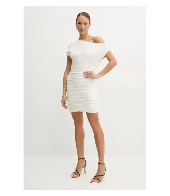 Βαμβακερό φόρεμα Guess NATALIA χρώμα: μπεζ, W5GK68 Z2YL1