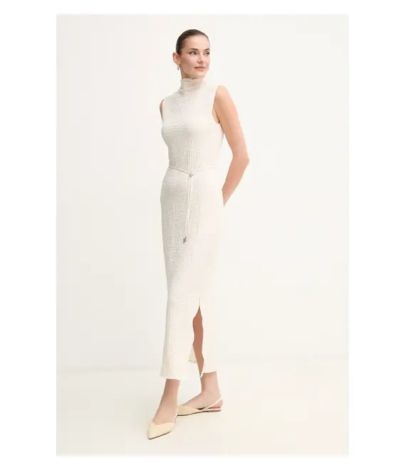 Φόρεμα Calvin Klein χρώμα: μπεζ, K20K208304