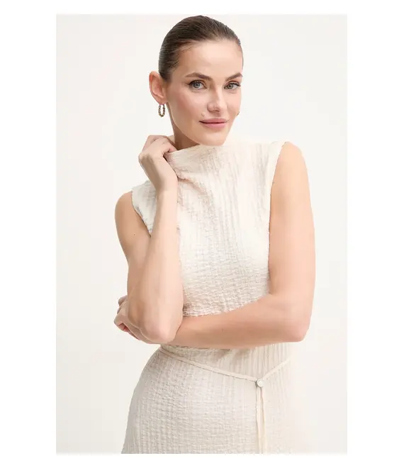 Φόρεμα Calvin Klein χρώμα: μπεζ, K20K208304