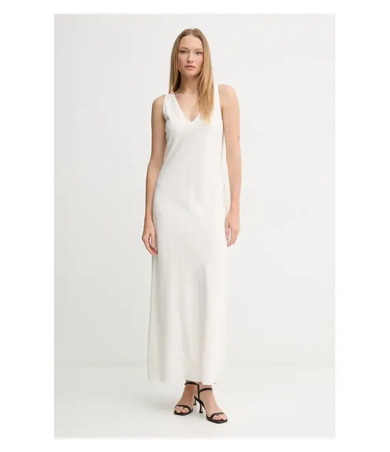 Φόρεμα Calvin Klein χρώμα: μπεζ, K20K208355