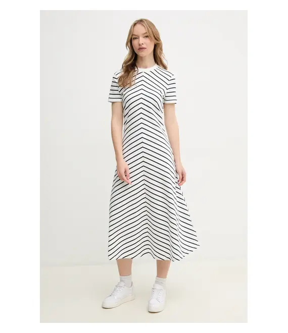 Βαμβακερό φόρεμα Tommy Hilfiger χρώμα: μπλε, WW0WW44547