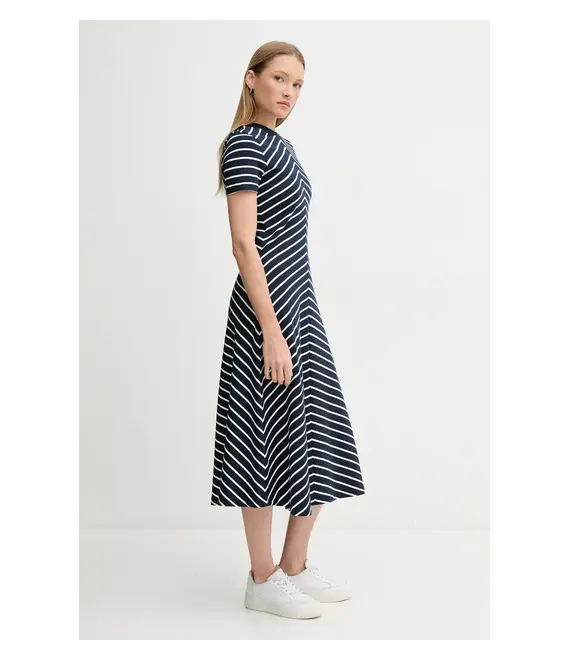 Βαμβακερό φόρεμα Tommy Hilfiger χρώμα: ναυτικό μπλε, WW0WW44547