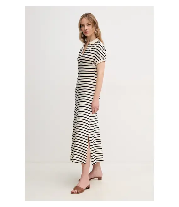Φόρεμα Tommy Hilfiger χρώμα: μπεζ, WW0WW44514