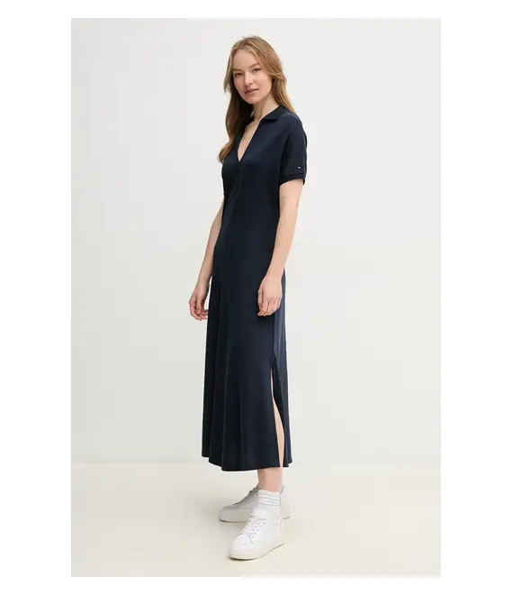 Φόρεμα Tommy Hilfiger χρώμα: ναυτικό μπλε, WW0WW44514