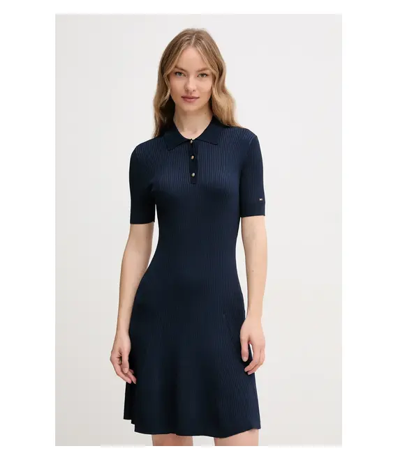 Φόρεμα Tommy Hilfiger χρώμα: ναυτικό μπλε, WW0WW45512