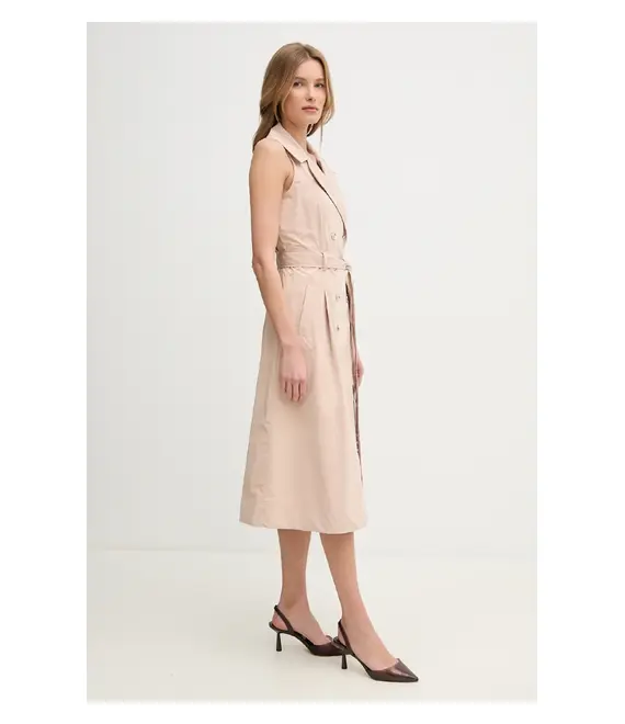 Φόρεμα Dkny χρώμα: μπεζ, DD5P1H93