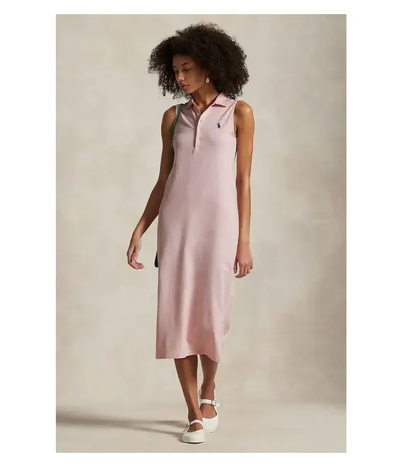 Βαμβακερό φόρεμα Polo Ralph Lauren χρώμα: ροζ, 211968292