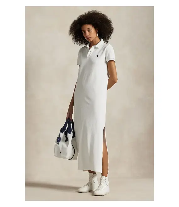 Βαμβακερό φόρεμα Polo Ralph Lauren χρώμα: άσπρο, 211968291