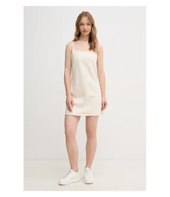 Φόρεμα από λινό μείγμα Calvin Klein Jeans χρώμα: μπεζ, J20J225168