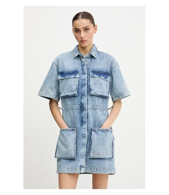 Φόρεμα Karl Lagerfeld Jeans χρώμα: μπλε, A2W13056