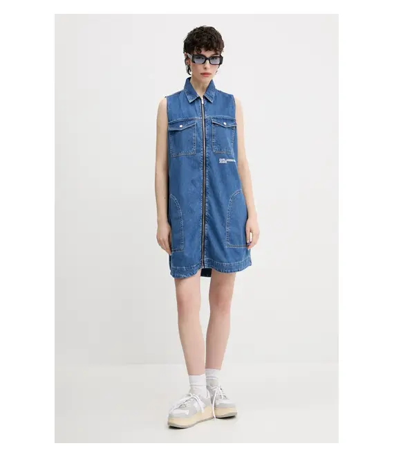 Φόρεμα τζιν Karl Lagerfeld Jeans χρώμα: μπλε, A2W13025